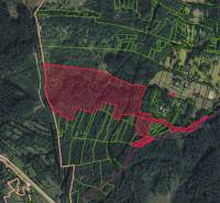 Aerial view of agricultural and forest land near Vysoká nad Kysucou.
