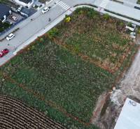 Aerial view of marked plots - housing in the village of Voderady.