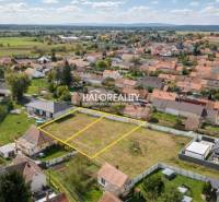 Aerial view of subdivided plots - housing in the village of Brodské.