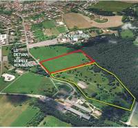 Aerial view of residential plots in Kováčová surrounded by nature.