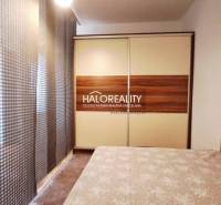 A bedroom in a one-room apartment with a large wardrobe and a bed.