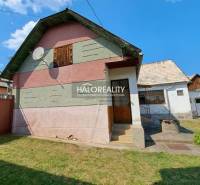 A family house in Zvolen with a colorful facade, a satellite dish, and a grassy yard.