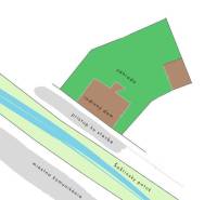 The cadastral map on Štúrova Street shows a family house near the local road and the Šaštín stream.