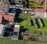 Aerial view of a family house with a large garden on Južná Street in Veľké Orvište.