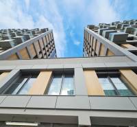 High-rise buildings with wooden decor in Bratislava at Bottova 6.