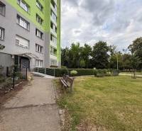 In Košice, on Lesnícka Street, a sidewalk runs alongside an apartment building to a 4-room apartment.