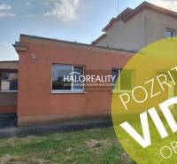 Commercial premises in Čakajovce with an orange facade and green surroundings.