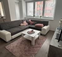 Living room in a two-room apartment with a wooden decor floor and cozy seating.
