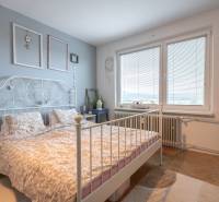Bedroom with a metal bed, wall decorations, and a wooden decor floor.