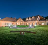 A villa on Park Street in Hviezdoslavov with a lit garden and a children's playground.