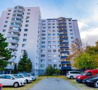 Apartment building on Ján Smrek Street in Bratislava - Devínska Nová Ves, with a parking lot.