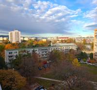 Autumn view of Bratislava - Ružinov with residential and administrative buildings.