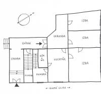 The floor plan of a family house on Hviezdoslavova Street in Piešťany includes several rooms.