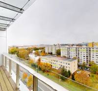View from the balcony of the housing estate and the surrounding nature on Rusovská cesta, Bratislava - Petržalka.