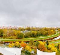 Autumn panorama of Petržalka from a 4-room apartment on Rusovská Street in Bratislava.