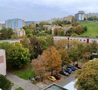 View of the housing estate and greenery in Bratislava - Karlova Ves on Tilgnerova Street.