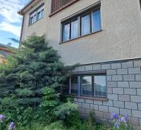 A family house in Hronské Kosihy with a landscaped front garden and a brick facade cladding.
