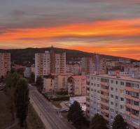 Sunset over apartment buildings in Bratislava - Dúbravka on Repašského Street.