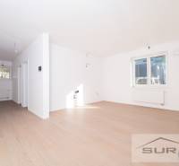 A bright living room with a window and wood-patterned flooring in a two-room apartment.