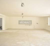 A spacious unfurnished room with windows in a family house.