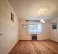 Living room in a family house with carpet, wallpaper, and wall paintings.