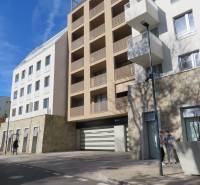 A new building on Floriánska Street in Bratislava - Old Town with modern balconies.