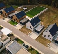 Aerial view of family houses on Pod Drieňovou Street in Kamenica nad Cirochou.