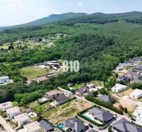 Aerial panorama of development on the edge of the forest in Štitáre, Land - housing.