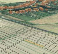 Aerial view of agricultural and forest lands in Nová Ves nad Váhom.