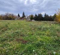 Residential plots in Tvrdošovce, overgrown meadow, rural houses in the background.