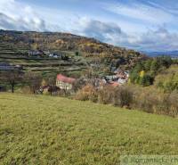 Autumn in the gardens of Hlboké nad Váhom, with scattered houses and colorful trees.