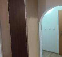 Built-in wardrobe and wooden decor flooring in a 3-room apartment.