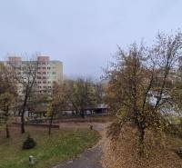 A housing estate with panel buildings and an autumn scene on Ovručská Street in Košice, Dargovských Hrdinov district.