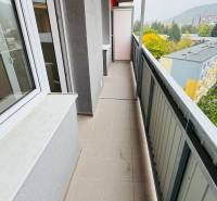 Balcony at a 1-room apartment on Malá Okružná in Partizánske, view of trees.