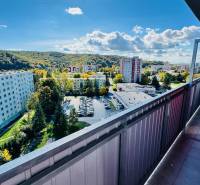 The view from the balcony in a one-room apartment on Nádražná Street in Partizánske.
