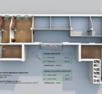 Floor plan of offices with wood-patterned flooring, including shared restrooms.