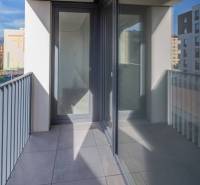 Balcony with large glass doors in a 2-room apartment, view of Poprad.