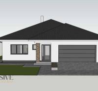 Visualization of a family house in Bajč with a garage and access to a paved area.