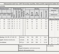 Table containing the management plan for Lesy Radičate in the Rokycany area.