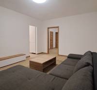 Living room with a comfortable sofa, wooden table, and floor with a wooden decor.