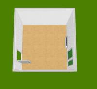 A room with a wooden decor floor and white walls in an office.