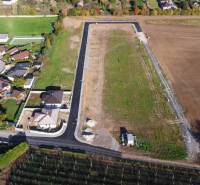 Aerial view of the residential area and building plots in Horné Štitáre.