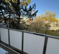 A balcony with a view of trees at a 3-room apartment on Vajanského Street in Šahy.
