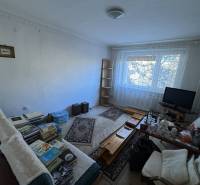 Living room in a three-room apartment with a wooden decor floor and furniture.