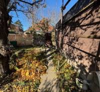 A narrow garden in Bratislava - Ružinov on Stredná Street with a walkway and trees.