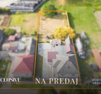 Aerial view of a family house in Veľké Kosihy, highlighted for sale.