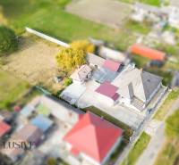 The exterior of a family house in Veľké Kosihy with a spacious garden and a large courtyard.