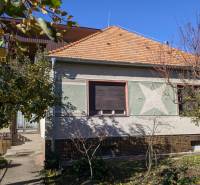 A family house in Vráble surrounded by trees and a garden with green foliage.