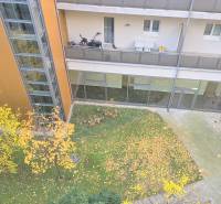 The courtyard of the residential complex on Bezručova in Bratislava - Old Town with a balcony and greenery.