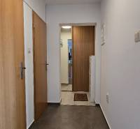 A hallway in a 3-room apartment with a wooden decor floor and white walls.